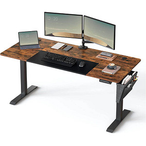 SONGMICS elektrisch höhenverstellbarer Schreibtisch braun rechteckig, C-Fuß-Gestell schwarz 160,0 x 60,0 cm SONGMICS elektrisch höhenverstellbarer Schreibtisch braun rechteckig, C-Fuß-Gestell schwarz 160,0 x 60,0 cm von SONGMICS