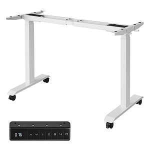 SONGMICS höhenverstellbares Schreibtischgestell weiß ohne Tischplatte, C-Fuß-Gestell weiß 107,5 - 175,0 x 60,0 cm von SONGMICS