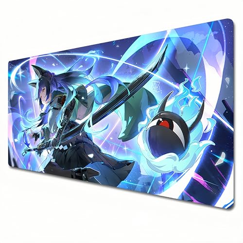 SONGMIKY Zenless Zone Zero Mauspad, XXL, lila, großes Gaming-Mauspad, 900 x 400, genähter Rand, geeignet für Büro, Zuhause, Hoshimi Miyabi (A03) von SONGMIKY