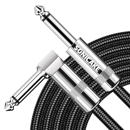 SONICAKE 3M Gitarren Instrumentenkabel 6.3mm Gitarrenkabel Lärmschutz mit Abgewinkelte Stecker und Standard Klinke Schwarz SONICAKE 3M Gitarren Instrumentenkabel 6.3mm Gitarrenkabel Lärmschutz mit Abgewinkelte Stecker und Standard Klinke Schwarz von SONICAKE