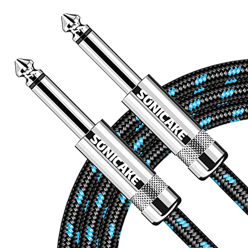SONICAKE 3M Gitarren Instrumentenkabel 6.3mm Klinke auf 6.3mm Klinke Audio Kabel Lärmschutz Nylon Geflochten Schwarz Blau SONICAKE 3M Gitarren Instrumentenkabel 6.3mm Klinke auf 6.3mm Klinke Audio Kabel Lärmschutz Nylon Geflochten Schwarz Blau von SONICAKE