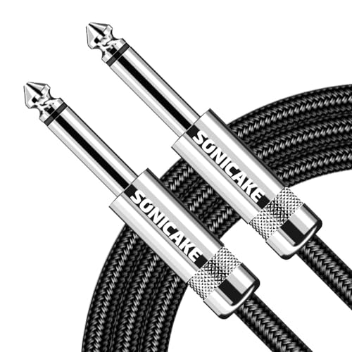 SONICAKE 3M Gitarren Instrumentenkabel 6.3mm Klinke auf 6.3mm Klinke Audio Kabel Lärmschutz Nylon Geflochten Schwarz SONICAKE 3M Gitarren Instrumentenkabel 6.3mm Klinke auf 6.3mm Klinke Audio Kabel Lärmschutz Nylon Geflochten Schwarz von SONICAKE