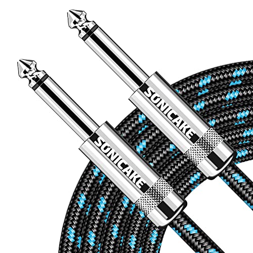 SONICAKE 6M Gitarren Instrumentenkabel 6.3mm Klinke auf 6.3mm Klinke Audio Kabel Lärmschutz Nylon Geflochten Schwarz Blau SONICAKE 6M Gitarren Instrumentenkabel 6.3mm Klinke auf 6.3mm Klinke Audio Kabel Lärmschutz Nylon Geflochten Schwarz Blau von SONICAKE