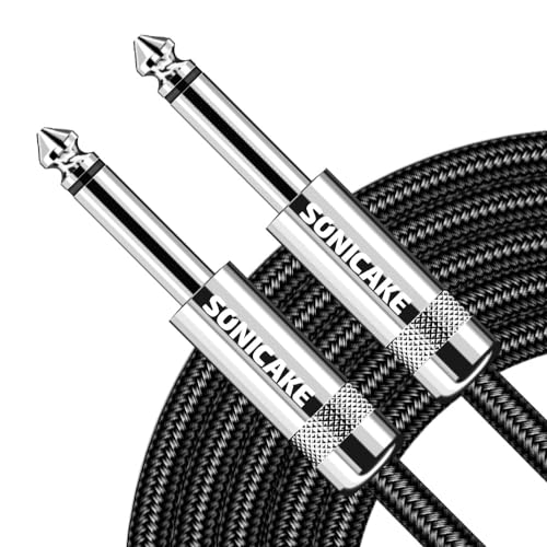 SONICAKE 6M Gitarren Instrumentenkabel 6.3mm Klinke auf 6.3mm Klinke Audio Kabel Lärmschutz Nylon Geflochten Schwarz SONICAKE 6M Gitarren Instrumentenkabel 6.3mm Klinke auf 6.3mm Klinke Audio Kabel Lärmschutz Nylon Geflochten Schwarz von SONICAKE