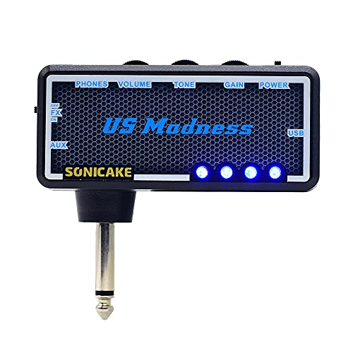 SONICAKE Mini Verstärker Gitarren Chorus Effekt AMP Kopfhörer Verstärker Pocket wiederaufladbar Gitarre Bass Schlafzimmer US Madness von SONICAKE