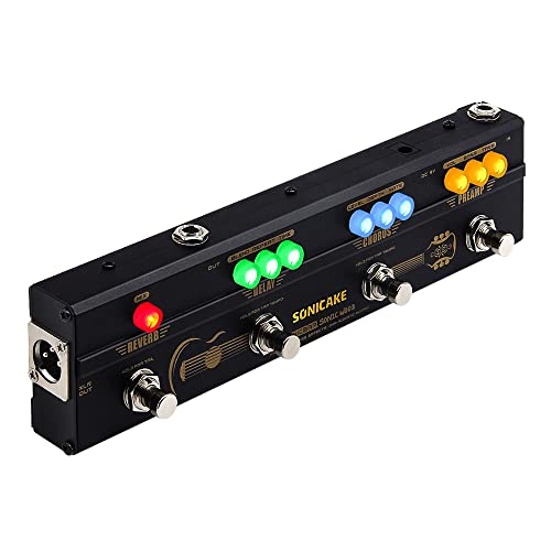 SONICAKE Multi Effektpedal Gitarre Akustikgitarre DI Box Multi Effektpedal Preamp Chorus Delay Reverb Pedal mit XLR Ausgang Sonic Wood von SONICAKE