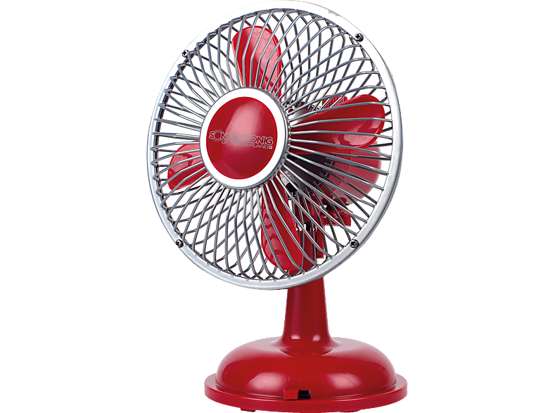 SONNENKÖNIG 10501327 Retro Fan Tischventilator Rot (2,5 Watt) von SONNENKÖNIG