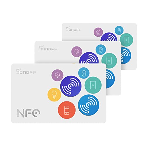 SONOFF NFC Tags, NFC Card NTAG215 Chip, NFC Sticker 540 Byte Speicher kompatibel mit Allen NFC-fähigen Smartphones von SONOFF