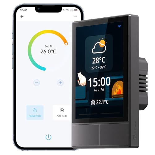 SONOFF NSPanel-US WI-FI Wandschalter Smart Scene, Smart Light, Temperatur und Luftfeuchtigkeit All-in-One-Touchscreen-Steuerung, kompatibel mit Google Home, Alexa (Schwarz) von SONOFF