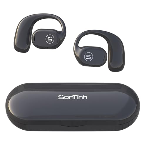 SONTINH OpenAir, Open Ear Kopfhörer Bluetooth | Stilvolle offene Ohrhörer mit Premium-Akustik | 12 Stunden Spielzeit für Kopfhörer | Klarer Anruf mit AI ENC und ideal für Sport von SONTINH