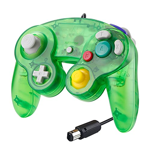 Controller für GameCube,SONVIEE Wired NGC Controller für Game Cube Classic Game Cube NGC Controller Super Smash Bros GC Gamepad für Game Cube GC Mario Party Spiele Wii U Switch (Transparent Grün) von SONVIEE