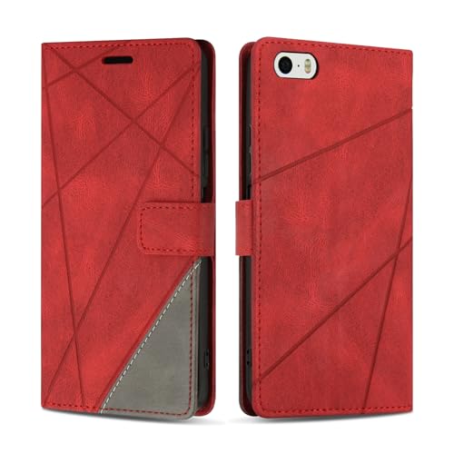 SONWO Handyhülle für iPhone 5 / iPhone 5s Hülle, Premium PU Leder Handyhülle Wallet Silikon Schutzhülle Klapphülle für iPhone 5 / iPhone 5s, Rot SONWO Handyhülle für iPhone 5 / iPhone 5s Hülle, Premium PU Leder Handyhülle Wallet Silikon Schutzhülle Klapphülle für iPhone 5 / iPhone 5s, Rot von SONWO