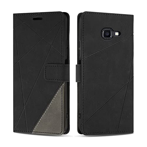 SONWO Hülle für Galaxy Xcover 4, Premium PU Leder Handyhülle Flip Case Wallet Silikon Schutzhülle Klapphülle für Galaxy Xcover 4, Schwarz von SONWO