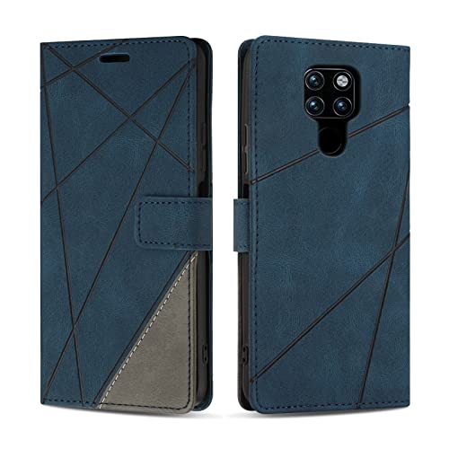 SONWO Hülle für Huawei Mate 20, Premium PU Leder Handyhülle Flip Case Wallet Silikon Schutzhülle Klapphülle für Huawei Mate 20, Blau von SONWO