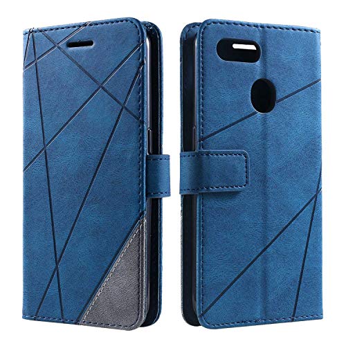 SONWO Hülle für Oppo A12 / Oppo A7 / Oppo A5S / Oppo A7n, Premium Leder PU Handyhülle Flip Case Wallet Silikon Bumper Schutzhülle Klapphülle für Oppo A12 / Oppo A7 / Oppo A5S / Oppo A7n, Blau von SONWO