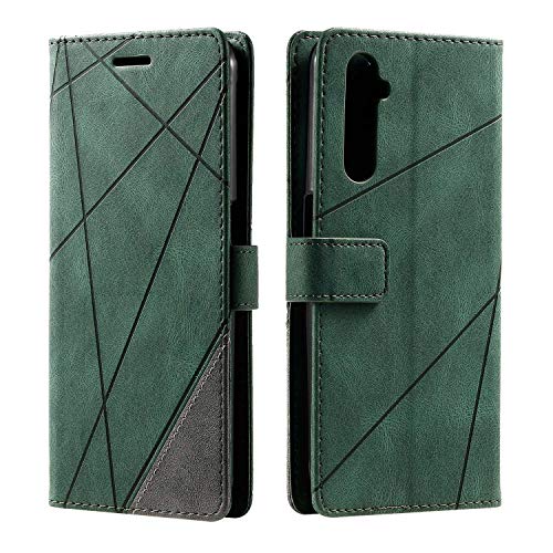 SONWO Hülle für Realme 6 / Realme Narzo/Realme 6S, Premium Leder PU Handyhülle Flip Case Wallet Silikon Bumper Schutzhülle Klapphülle für Realme 6 / Realme Narzo/Realme 6S, Grün von SONWO