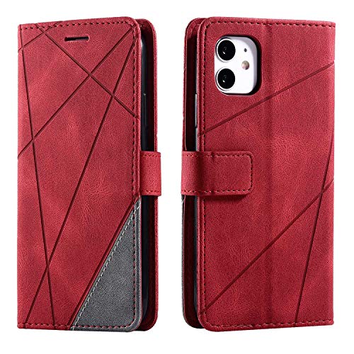 Hülle für iPhone 11, SONWO Premium Leder PU Handyhülle Flip Case Wallet Silikon Bumper Schutzhülle Klapphülle für iPhone 11, Rot Hülle für iPhone 11, SONWO Premium Leder PU Handyhülle Flip Case Wallet Silikon Bumper Schutzhülle Klapphülle für iPhone 11, Rot von SONWO