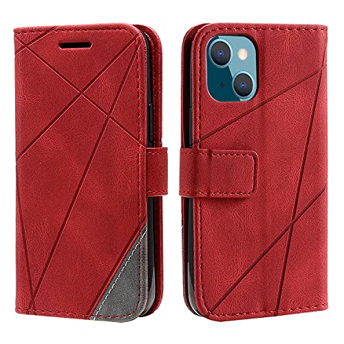 SONWO Hülle für iPhone 13, Premium Leder PU Handyhülle Flip Case Wallet Silikon Bumper Schutzhülle Klapphülle für iPhone 13, Rot SONWO Hülle für iPhone 13, Premium Leder PU Handyhülle Flip Case Wallet Silikon Bumper Schutzhülle Klapphülle für iPhone 13, Rot von SONWO
