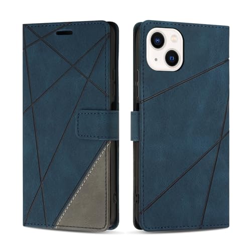 SONWO Hülle für iPhone 13 Hülle, Premium PU Leder Handyhülle Wallet Silikon Schutzhülle Klapphülle für iPhone 13, Blau von SONWO