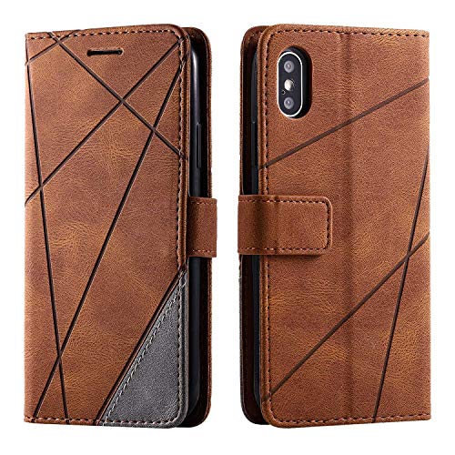 Hülle für iPhone X/iPhone XS, SONWO Premium Leder PU Handyhülle Flip Case Wallet Silikon Bumper Schutzhülle Klapphülle für iPhone X/iPhone XS, Braun Hülle für iPhone X/iPhone XS, SONWO Premium Leder PU Handyhülle Flip Case Wallet Silikon Bumper Schutzhülle Klapphülle für iPhone X/iPhone XS, Braun von SONWO