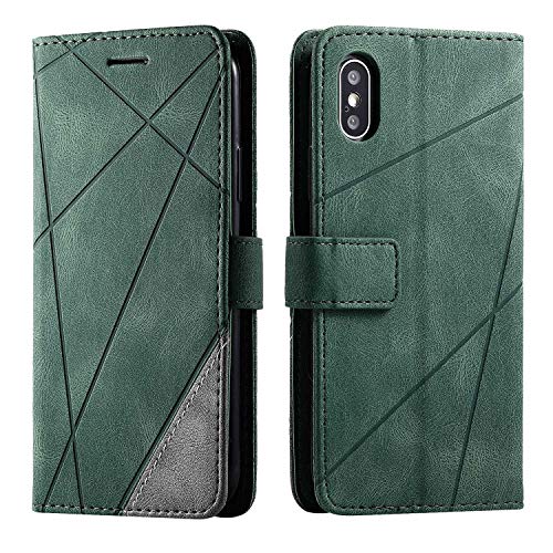 SONWO Hülle für iPhone X/iPhone XS, Premium Leder PU Handyhülle Flip Case Wallet Silikon Bumper Schutzhülle Klapphülle für iPhone X/iPhone XS, Grün SONWO Hülle für iPhone X/iPhone XS, Premium Leder PU Handyhülle Flip Case Wallet Silikon Bumper Schutzhülle Klapphülle für iPhone X/iPhone XS, Grün von SONWO