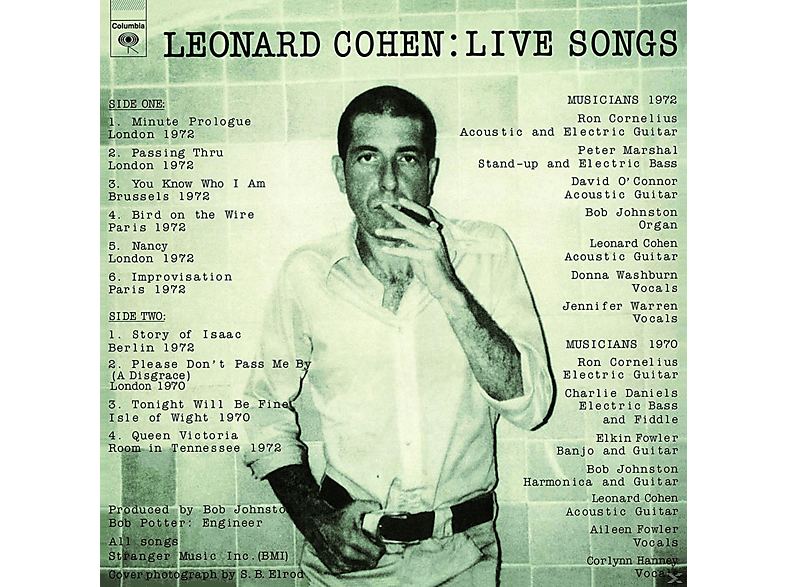 Leonard Cohen - Cohen: Live Songs (Vinyl) von SONY MUSIC