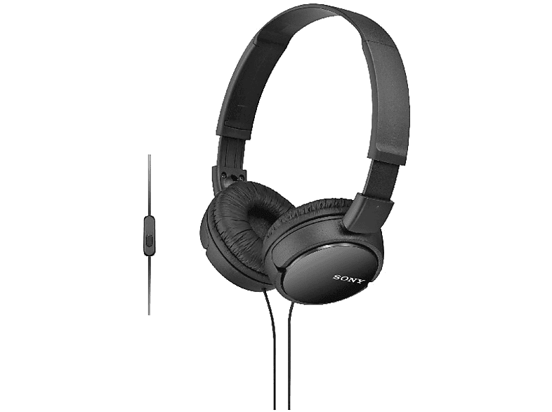 SONY MDR-ZX110AP, On-ear Kopfhörer Schwarz von SONY