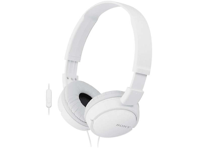 SONY MDR-ZX110AP, On-ear Kopfhörer Weiß von SONY