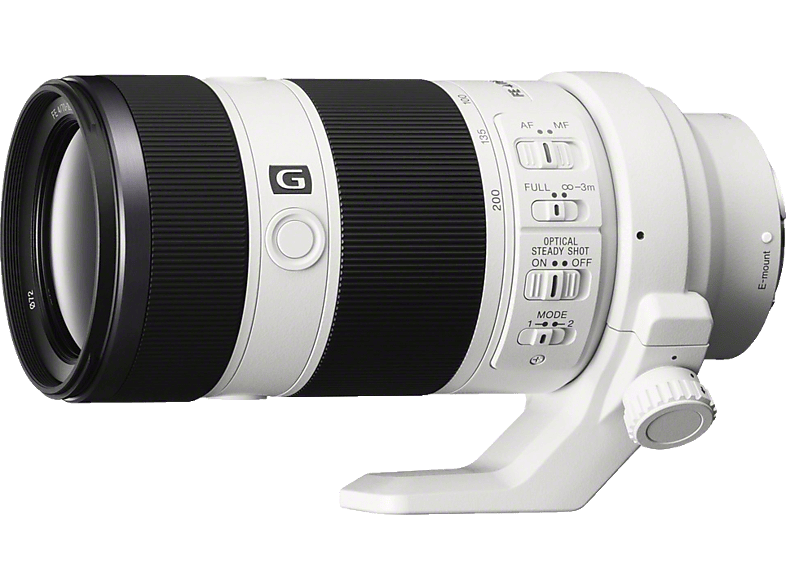 SONY SEL70200G Vollformat 70 mm - 200 f/4.0 G-Lens, OSS, ED, FRL, DMR, Circulare Blende, IF (Objektiv für Sony E-Mount, Weiß) von SONY