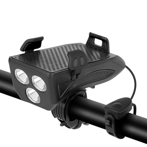 Handyhalter, Scheinwerfer Lautsprecher, Powerbank, Festhalter, Lichter, 4800 mAh (Schwarz 4800 mAh) von SOONFABUKE