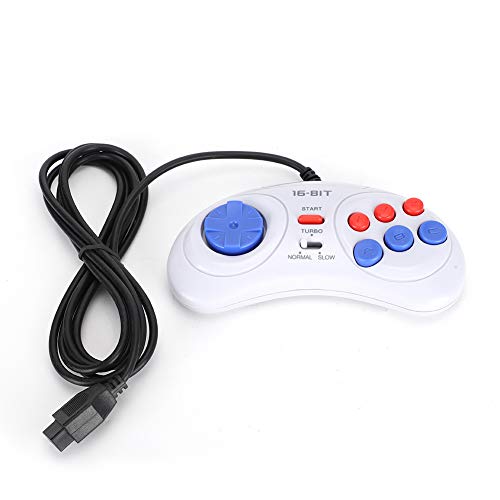 SOONHUA Spiel Controller 16Bit 9- Pin Mini Handheld Spielkonsole Ergonomische Gaming Controller für Sega ( Weiß ) von SOONHUA