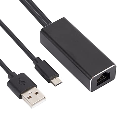 SOONHUA USB C auf Ethernet Adapter, Micro USB auf RJ45 Ethernet 100Mbps Wired Network Adapter with USB Power Supply Cable Compatible for Fire TV Stick Chromecast von SOONHUA