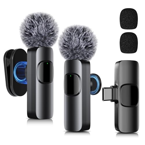 Kabelloses Ansteckmikrofon für USB-C Android-Smartphones (kompatibel mit iPhone 15/16) – Mini-Mikrofon zur Verwendung bei Videoaufnahmen, Live-Streaming, Vlogging, TikTok und YouTube – Handy-Mikro von SOOOEC