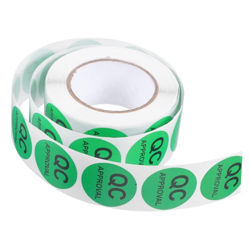 SOPOTUTU 1 Rolle Aufkleber mit Qualitätsprüfetikett prüfaufkleber Überprüfen Sie Aufkleber Qualitätstestetikett QC-Etiketten QC -Etikett Lagerzubehör Aufkleber aus Kupferpapier Green von SOPOTUTU