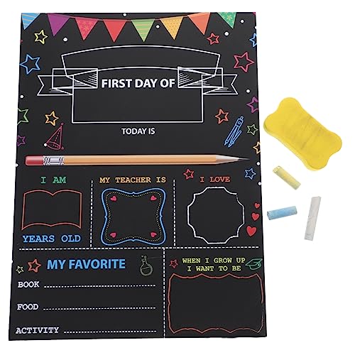 SOPOTUTU 1 Satz Doppelseitige Tafel Erster Tag An Bord Kinderbrett Zeichnung Der Schulbehörde Wiederverwendbar Zurück Zur Schule Für Dekorationen Student Chalk Boards Black Hölzern von SOPOTUTU