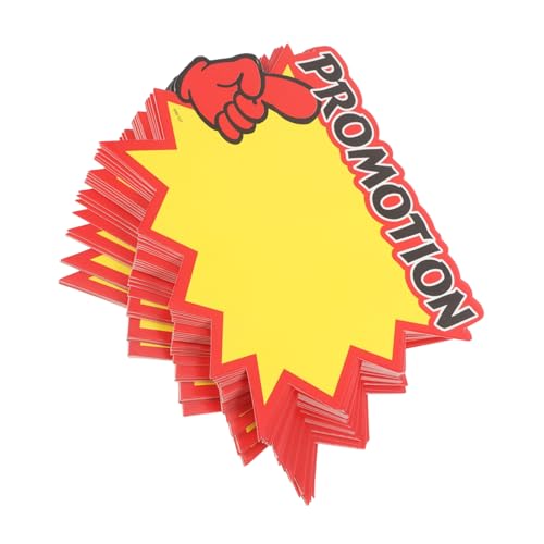 SOPOTUTU 100 Stück Schild Flohmarktpreisaufkleber Einzelhandelsschilder Werbeschilder Aus Papier Aufkleber Für Hofschild Kleine Preisschilder 230g Weißer Karton Yellow SOPOTUTU 100 Stück Schild Flohmarktpreisaufkleber Einzelhandelsschilder Werbeschilder Aus Papier Aufkleber Für Hofschild Kleine Preisschilder 230g Weißer Karton Yellow von SOPOTUTU
