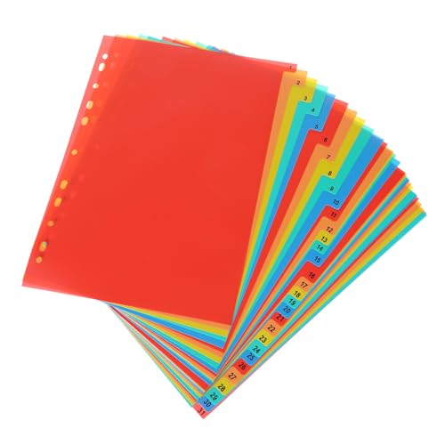 SOPOTUTU 1Satz Binder Teiler Mit Registerkarten Ordnertrennwände Für Dokumente Notizen Und Planer Für Büro Und Schule Leicht Und Tragbar Aus Hochwertigem SOPOTUTU 1Satz Binder Teiler Mit Registerkarten Ordnertrennwände Für Dokumente Notizen Und Planer Für Büro Und Schule Leicht Und Tragbar Aus Hochwertigem von SOPOTUTU