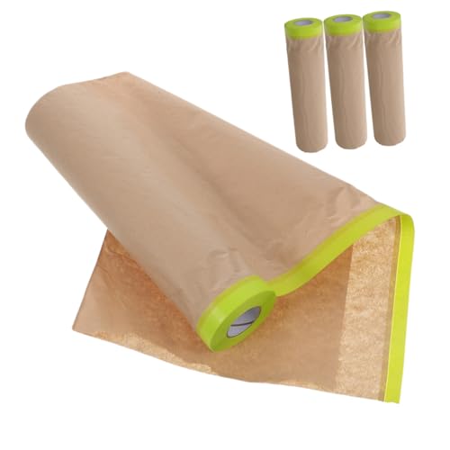 SOPOTUTU 4 Rollen Abdeckpapier Klebeband Folie Möbelbespannung Zum Streichen Rollen Transparent Wasserfest Home Abdeckpapier Lack Abdeckpapier Schutzpapier Hellgrün von SOPOTUTU