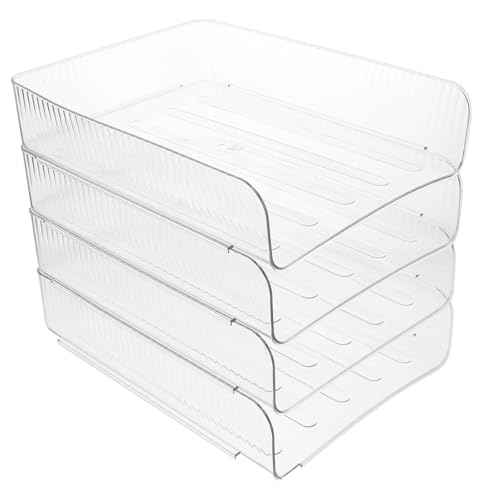 SOPOTUTU 4 Stück Aufbewahrungskiste Papier-organizer-fach Lagerung Schreibtisch Tablett Stapelbare Briefablage Aus Papier Übersichtlicher Datei-organizer Plastik Transparent von SOPOTUTU