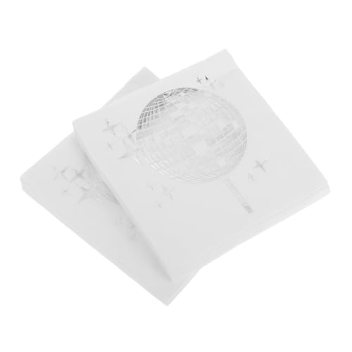 SOPOTUTU 40Stücke Discokugel Servietten Saugfähige Quadratische Papierservietten für Disco Partys Vintage Dekoration für Tanzpartys für Geburtstagsfeiern und Silvester von SOPOTUTU