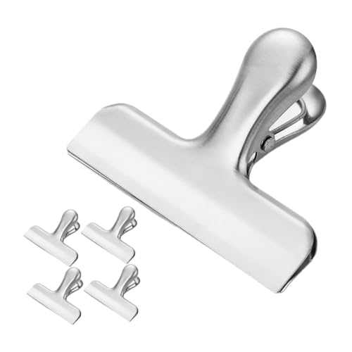 SOPOTUTU 5 Stück Edelstahl Clip Lebensmittel Clips Tüten Cinch Robuste Tüten Metall Tüten Clip Cinch Clip Tütenverschlüsse Tütenklammern Metall Clip Küchenklammern Für Tüten von SOPOTUTU