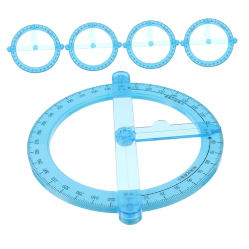 SOPOTUTU 5 Stück Winkelmesser Multifunktionales Zeichenlineal Helix-kreismacher Multifunktionslineal Messkreiswerkzeug Technisches Zeichenzubehör Helix-kreis-maker-werkzeug Blue Plastik von SOPOTUTU