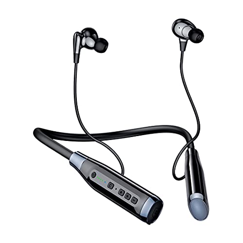SOPPY Nackenbügel-Ohrhörer Bluetooth 5.0 mit 120 Stunden Spielzeit, Kabellose Kopfhörer mit Mikrofon, IPX5 Ohrhörer zum Laufen, Magnetisches Headset, Leichte Ohrhörer mit Intelligenter von SOPPY