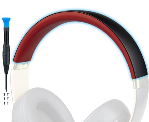 SOPROM Ersatz Zubehör Kopfband Stirnband Headband für Beats Studio 2 & Studio 3 Wired &Wireless Kopfhörer(Studio 3-Schwarz und Rot) von SOPROM
