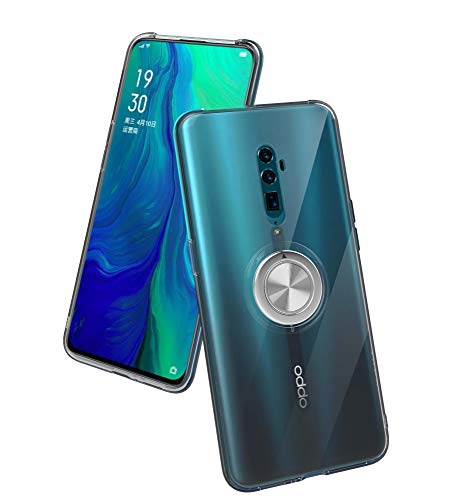 SORAKA Durchsichtige Hülle für Oppo Reno 10X Zoom/OPPO Reno 5G mit 360 Grad drehbarem Ringständer Weicher TPU transparenter Schutzhülle mit Metallplatte für Handyhalterung Auto KFZ Magnet Stoßdämpfung von SORAKA