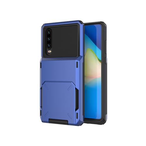SORAKA Hülle für Huawei P30 mit Kartenhalter Wallet Hülle Armor Huawei P30 Hülle PC TPU 2 in 1 Dual Layer Bumper Hülle Stoßsichere Abdeckung kann 5 Karten aufnehmen von SORAKA