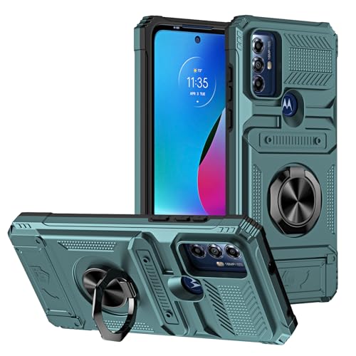SORAKA Hülle für Motorola Moto G Play 2023 mit Ringständer Kartenhalterung Metall Patch kompatible magnetische Auto Telefonhalterung Schutzhülle gegen Stöße und Stürze von SORAKA