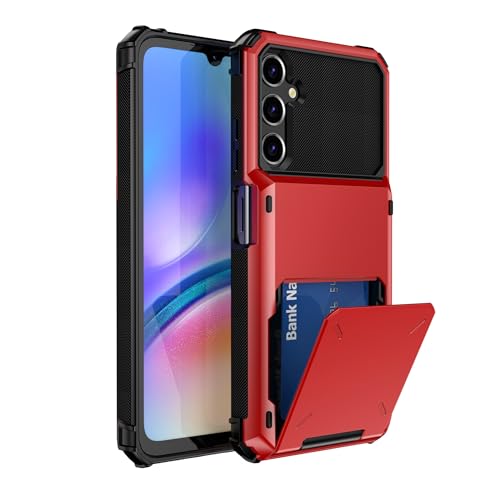 SORAKA Hülle für Samsung Galaxy A03s mit Kartenhalter Handyhülle PC TPU 2 in 1 Dual Layer Bumper Hülle Stoßsichere Abdeckung kann 5 Karten aufnehmen von SORAKA