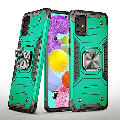 SORAKA Hülle für Samsung Galaxy A51 4G mit Ringhalterung Panzerhülle Samsung Galaxy A51 4G Hülle Weicher TPU-Stoßfänger Harte PC-Rückseite mit Metallplatte für magnetische Handy-Autohalterung von SORAKA