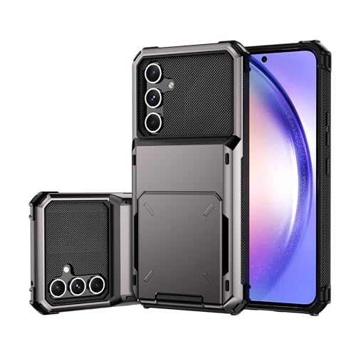 SORAKA Hülle für Samsung Galaxy A54 5G mit Kartenhalter Handyhülle PC TPU 2 in 1 Dual Layer Bumper Hülle Stoßsichere Abdeckung kann 5 Karten aufnehmen von SORAKA